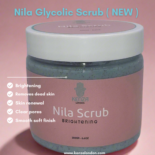 NILA Brightening Scrub + Glycolic Acid - face & body Glow Renewal -
